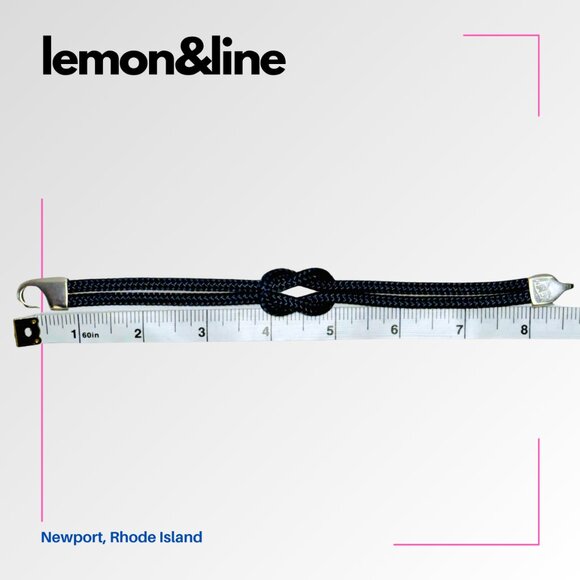 LEMON&LINE Original Square Knot Bracelet in Newport Navy - XL (8.5") - Picture 9 of 10